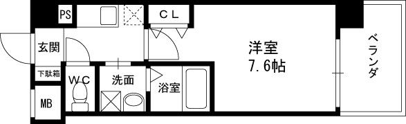 ジュネーゼグラン福島ＥｂｉＥ-1K(111200467)の間取り図