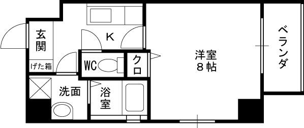 サンライト吉野Ⅱ-1K(112353265)の間取り図