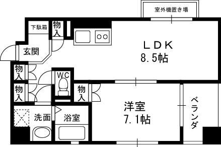 Ｋ．Ｈ．Ｅ-1DK(105084980)の間取り図