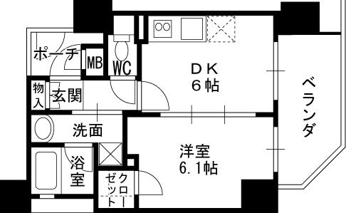 エステムプラザ梅田ＥＡＳＴ-1DK(83343790)の間取り図