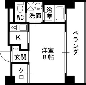 レジュールアッシュ梅田ＷＥＳＴ-1K(112244431)の間取り図