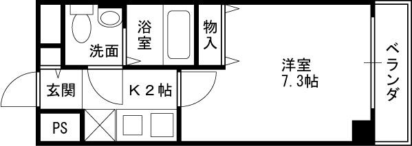 セイワパレス堂島シティ-1K(86823610)の間取り図
