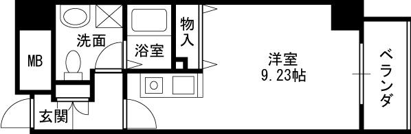 アクア福島-1R(87673863)の間取り図