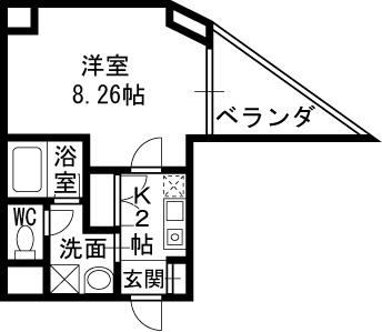 ウィンベル同心１丁目-1K(111237855)の間取り図