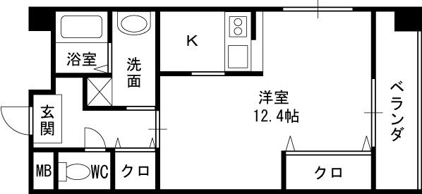 アイビス新梅田-1K(81027152)の間取り図