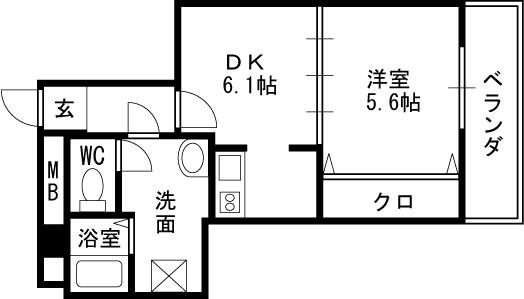 アイビス新梅田-1DK(97994072)の間取り図