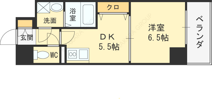 ＳーＦＯＲＴ福島ＥＢＩＥ-1DK(99388561)の間取り図