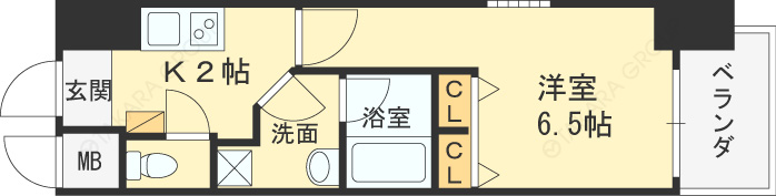 プレジオ東天満-1K(91063723)の間取り図