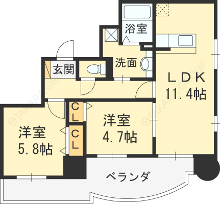 プライムコート-2LDK(112155822)の間取り図