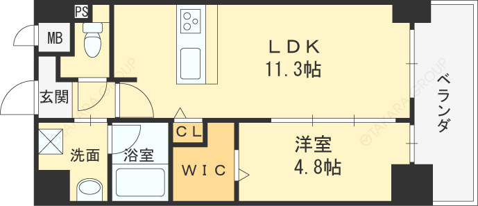 ティーズガーデン-1LDK(83325269)の間取り図