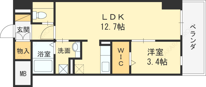 ＬａＳａｎｔｅ梅田北-1LDK(104908930)の間取り図