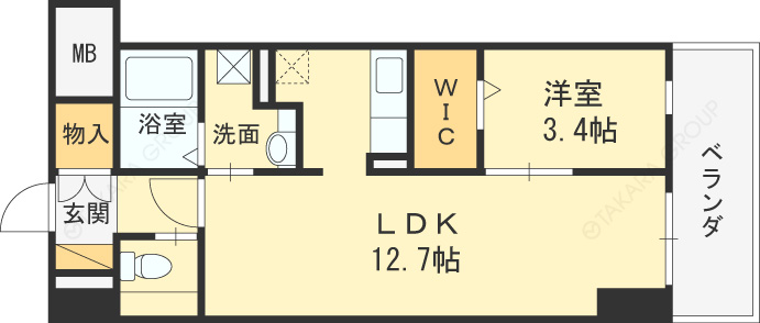 ＬａＳａｎｔｅ梅田北-1LDK(104908954)の間取り図