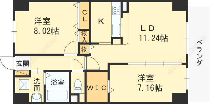 エスヴェール北梅田-2LDK(94798414)の間取り図
