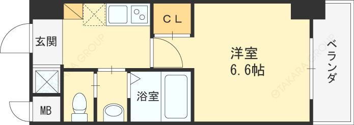 フレアコート梅田-1K(88323066)の間取り図