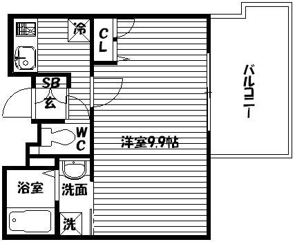 エスリード福島駅前第２-1K(111336244)の間取り図